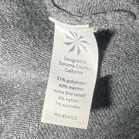 Athleta Merino Wool Blend Side Snap Turtleneck size S gray - Picture 6 of 7